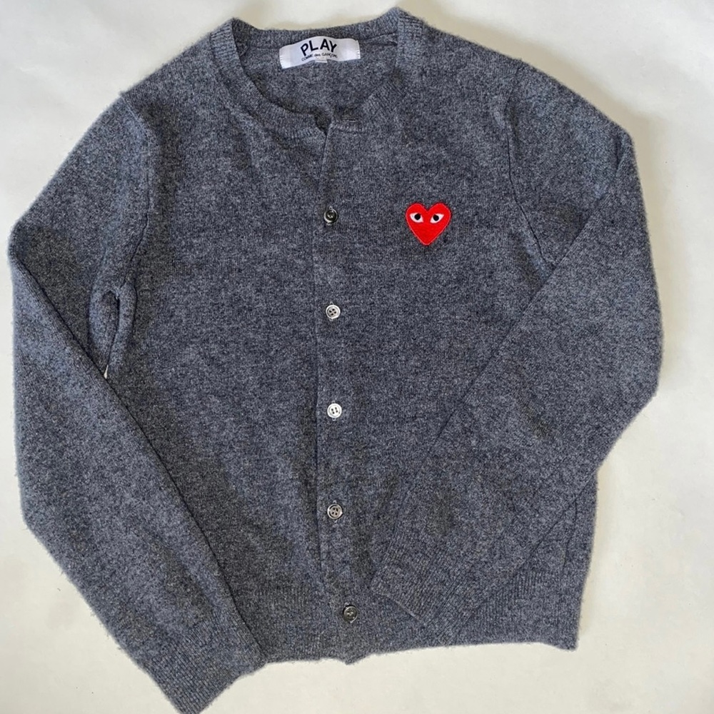 CDG Play Heart Wool Cardigan